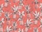 Pineapple  seamless pattern with living coral color