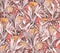 Pineapple  seamless pattern with orange and living coral colors