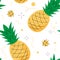 Pineapple seamless pattern. Stylized pineapple on white background