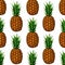 Pineapple seamless pattern. Vector drawing. Tropical summer fruit