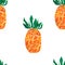 Pineapple seamless watercolor pattern