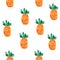 Pineapple seamless watercolor pattern