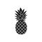 Pineapple silhouette icon. Isolated on white. Black Pineapple. Vector