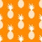Pineapple simple vetor seamless background. Textile pattern.