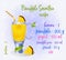 Pineapple smoothie recipe. Fresh organic smoothie ingredients. Health or detox diet food concept.