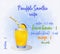 Pineapple smoothie recipe. Fresh organic smoothie ingredients. Health or detox diet food concept.