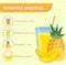 Pineapple smoothie recipe with ingredients.