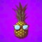 Pineapple stipple drawing illustration isolated on purple BG