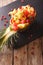 Pineapple stuffed with kiwi, kumquat, carambola, pomegranate, or