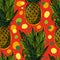 Pineapple Sweet Tropical Fruit Seamless Pattern