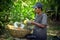 Pineapple trader in Sri Lanka