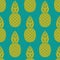 Pineapple tropical fruit seamless pattern