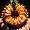 Pineapple Upside-Down Cake , traditional popular sweet dessert cake