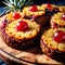 Pineapple Upside-Down Cake , traditional popular sweet dessert cake