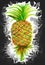 Pineapple water color painting and background flower graphic design