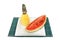 Pineapple and watermelon in square plate