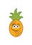 Pineapple yellow smiley emoticon, pineapple  object funny vector illustration design concept