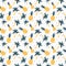 Pineapples and palm trees seamless pattern