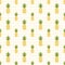 Pineapples seamless pattern. Hand-drawn. Tropical vector fruits