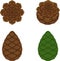 Pinecone icon. A branch of pine from coniferous forests.