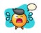 Ping pong ball cartoon with crying gesture