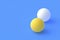 Ping pong balls on blue background. Leisure games. International competitions. Sports Equipment