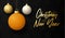 Ping pong Christmas sale banner. Merry Christmas sport greeting card. Hang on a thread table Tennis ball as a xmas ball and golden