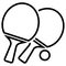 Ping pong icon on white background