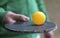 Ping pong racquet hitting a ball. Motion action concept of table tennis sport