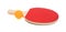 Pingpong racket and a ball with clipping path