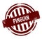 Pinguin - red round grunge button, stamp