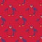 Pinguin walking seamless pattern