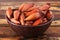 Pinhao - brazilian pine in brown bowl on wooden table