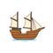 Pinisi, Indonesian Traditional Ship, Vector Illustration Design