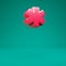 Pink 3d asterisk symbol on mint background