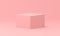 Pink 3d pedestal rectangular box geometric angular form platform construction realistic vector