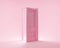 Pink 3d render illustration of light inside  from modern  minimal home open door concept design. Abstract metaphor business icon