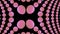 Pink 3D round entanglement animation evoking atoms. Quantum physics, infinitely small, virus, coronavirus, virus outbreak