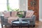 Pink accents in the living room for Spring