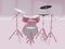 Pink acoustic drum set
