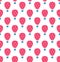 Pink aerostat with white hearts. Air-balloons seamless pattern, Valentine's Day design