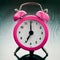 Pink Alarm clock close up