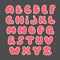 Pink alphabet Valentine s set. Hand drawn elements for your designs poster, card