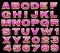 Pink alphabet whith gold