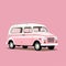 Pink Ambulance In Annibale Carracci Style: Clean And Simple Cinquecento Design