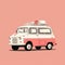 Pink Ambulance In Annibale Carracci Style: Clean And Simple Cinquecento Design