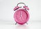 Pink analog retro twin bell alarm clock