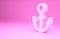 Pink Anchor icon isolated on pink background. Minimalism concept. 3d illustration 3D render