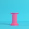 Pink ancient pillar on bright blue background in pastel colors