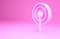 Pink Antenna icon isolated on pink background. Radio antenna wireless. Technology and network signal radio antenna